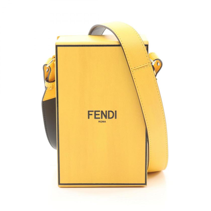 Pre-loved FENDI Box Shoulder Bag Leather Yellow - Excellent Condition