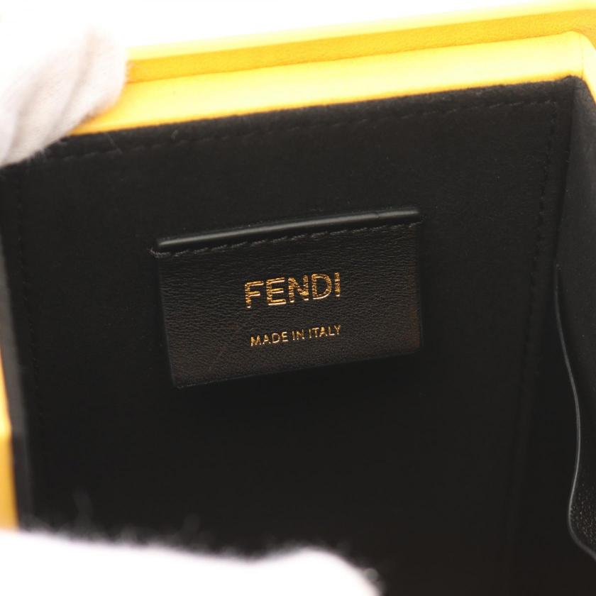 Pre-loved FENDI Box Shoulder Bag Leather Yellow - Excellent Condition