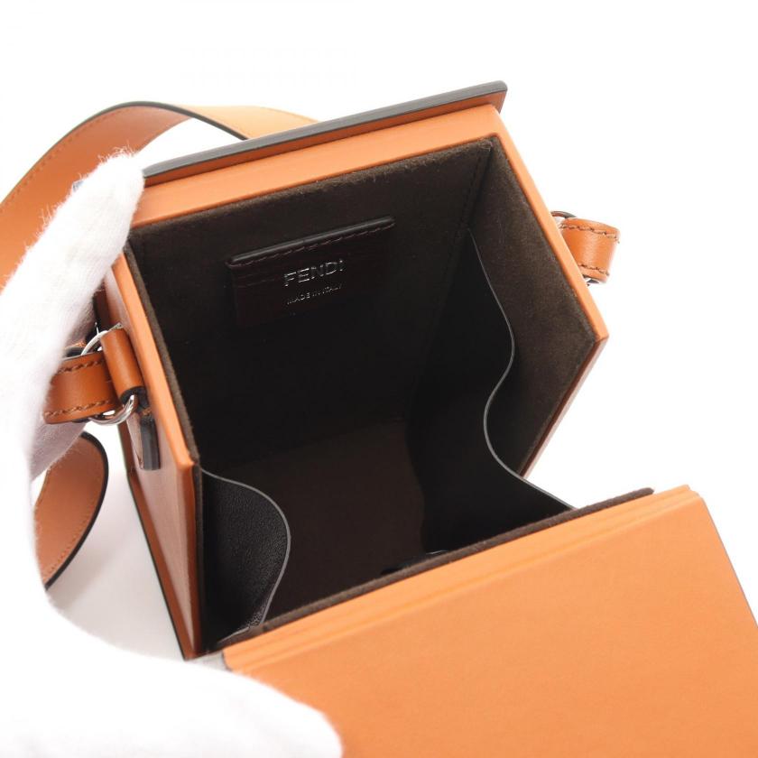 Pre-loved FENDI Box Shoulder Bag Leather Brown 963783