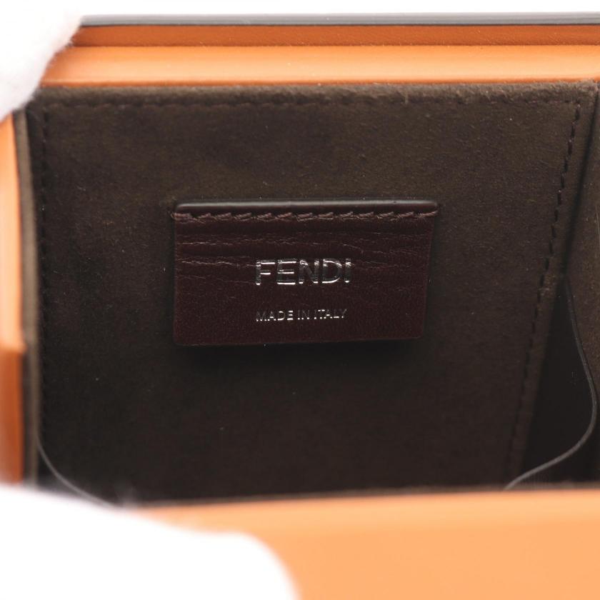 Pre-loved FENDI Box Shoulder Bag Leather Brown 963783