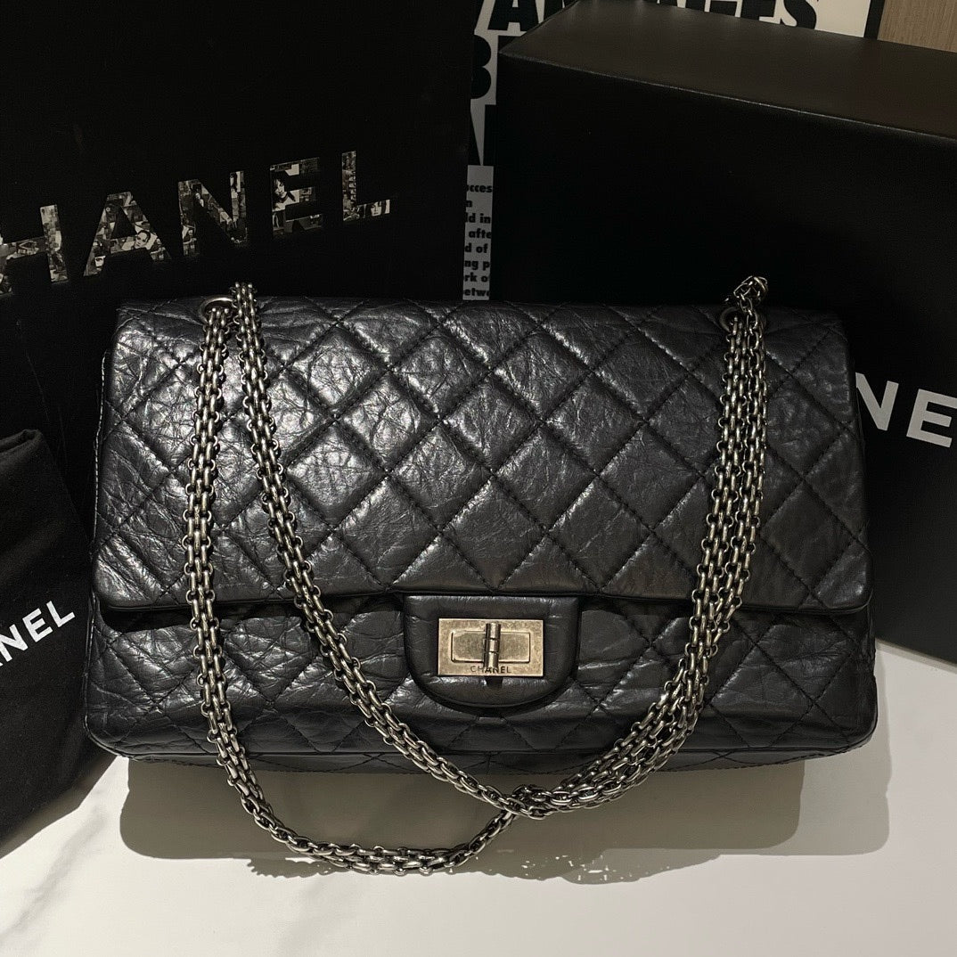 Chanel 2.55 Flap Bag Large Black Shoulder Bag