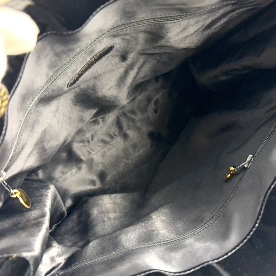 Preloved Chanel Patent Leather Chain Tote Bag Black N409268