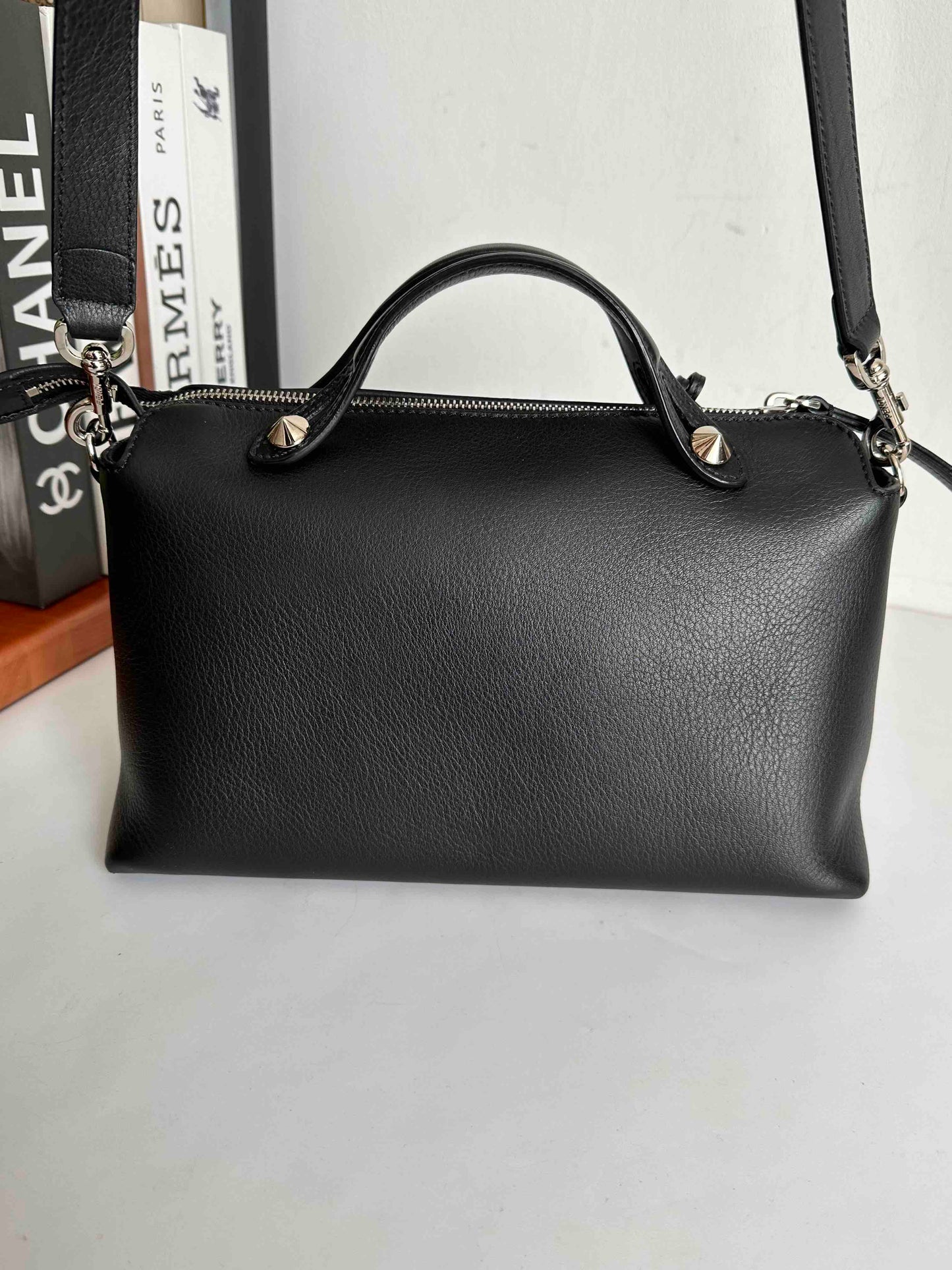 Preloved Fendi By The Way Black Satchel Bag with Strap #8E