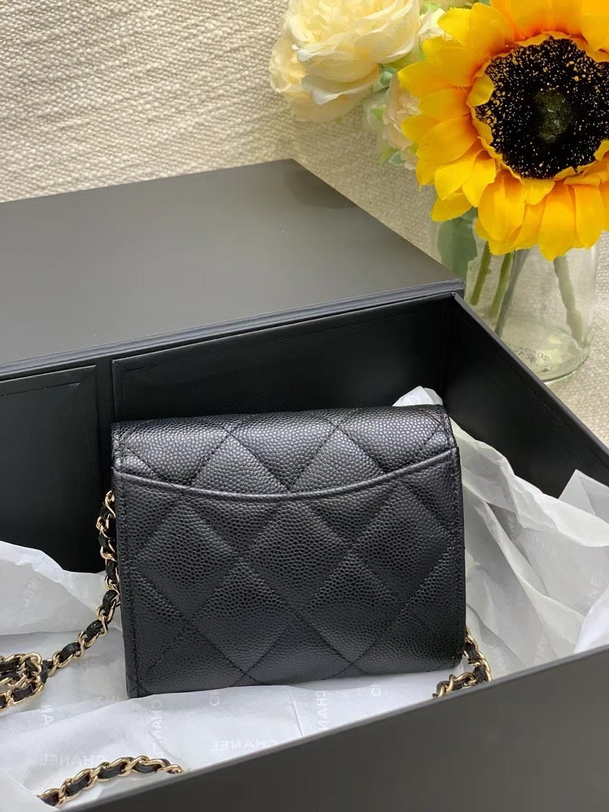 Preloved Chanel Mini Bag 8175 Black Quilted Lambskin Crossbody