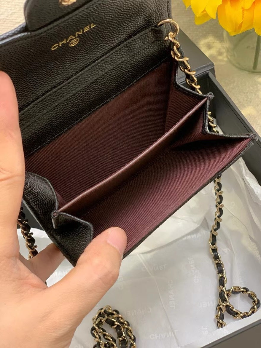 Preloved Chanel Mini Bag 8175 Black Quilted Lambskin Crossbody