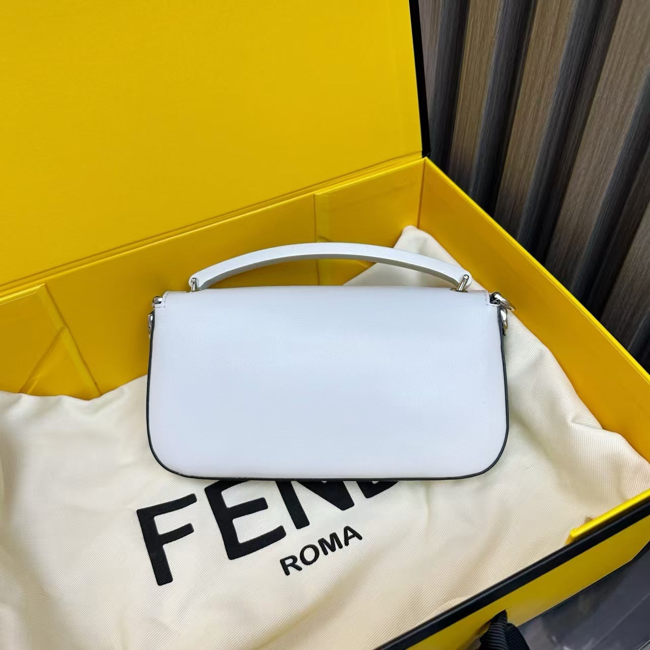 Fendi Baguette White Shoulder Bag - Pristine Condition