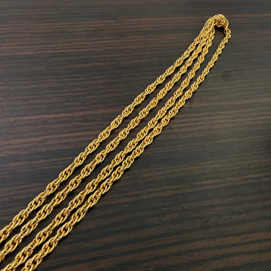 Vintage Chanel Loupe Double Chain Necklace FM9052