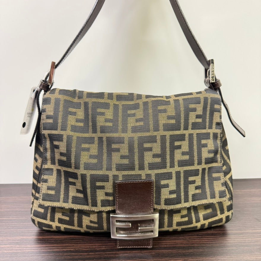 Preloved Fendi Zucca Shoulder Bag N419577 Brown Canvas Shoulder Bag