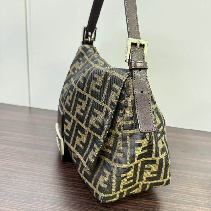 Preloved Fendi Zucca Shoulder Bag N419577 Brown Canvas Shoulder Bag