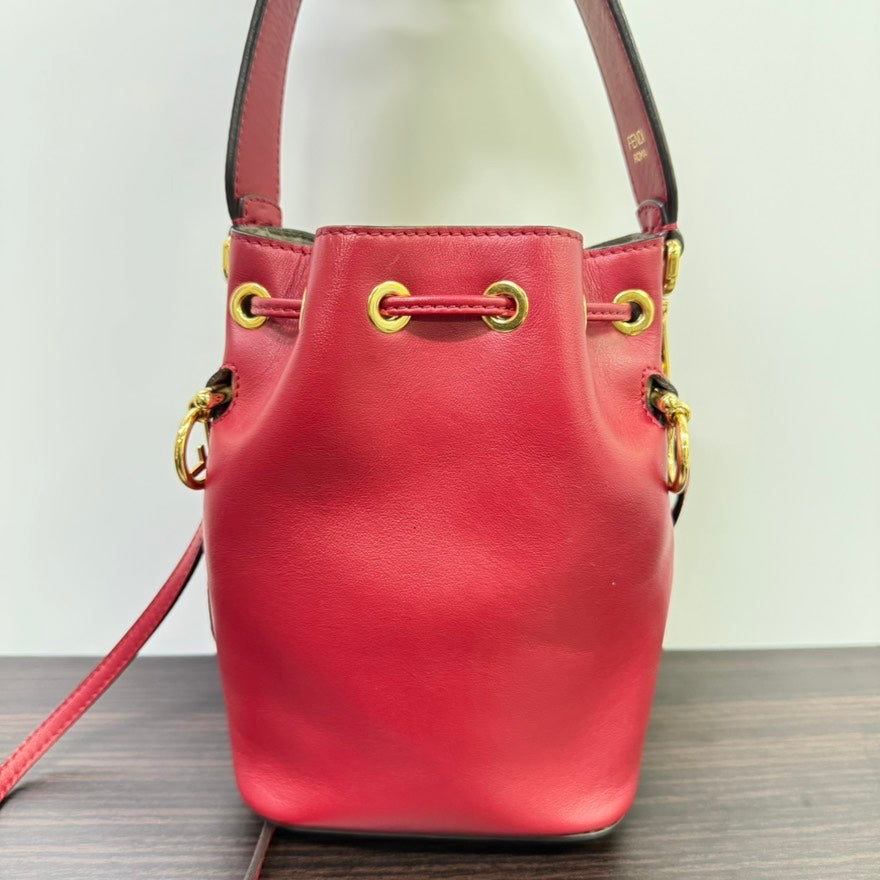 Preloved Fendi Leather Bucket Bag FM0039 Red Bucket Bag