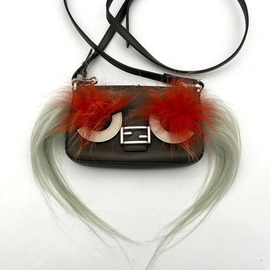 Pre-owned Fendi Micro Baguette Mini Monster Bag fe8835vy