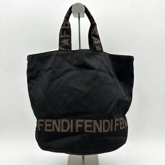 Pre-owned FENDI FF Canvas Bucket Bag Black fe4411bd