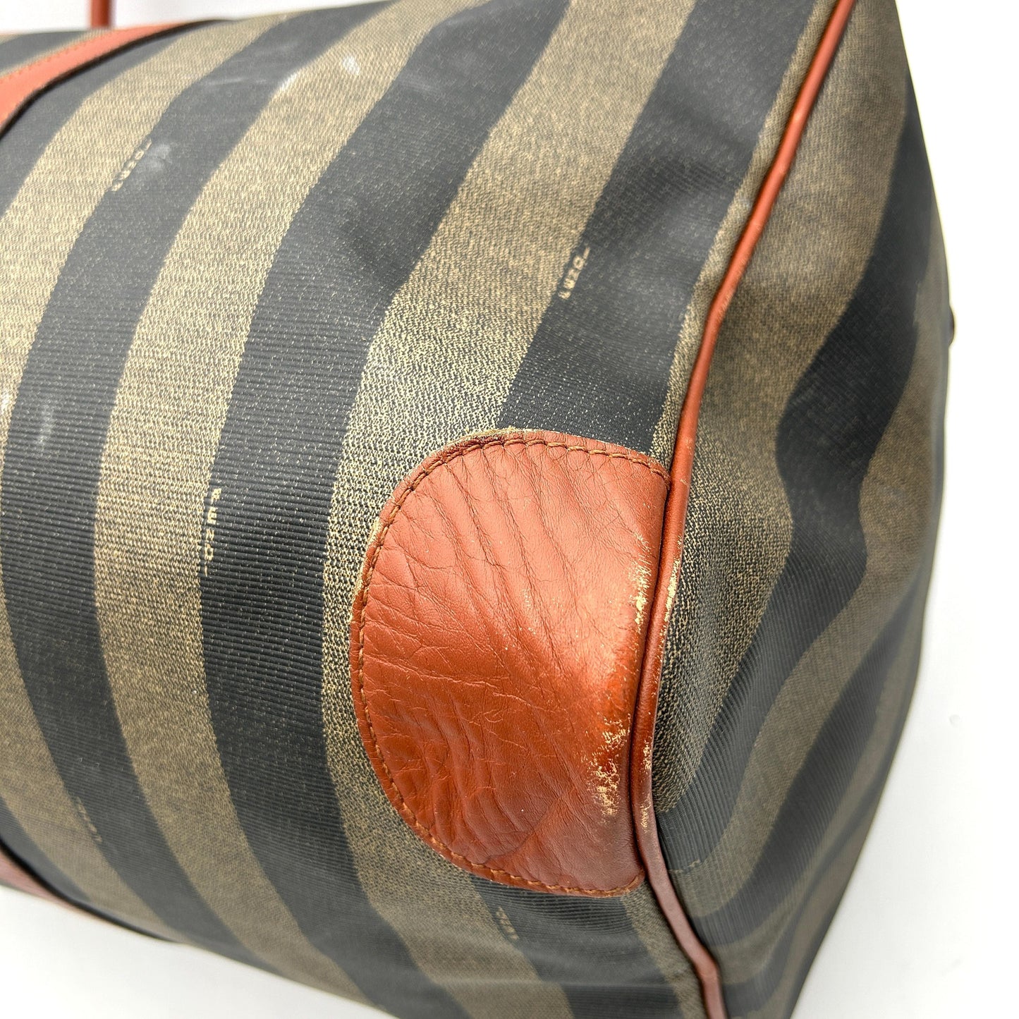 Pre-owned Fendi | Bags | Authentic Fendi Brown Stripes Pequin Travel Bag WD603623