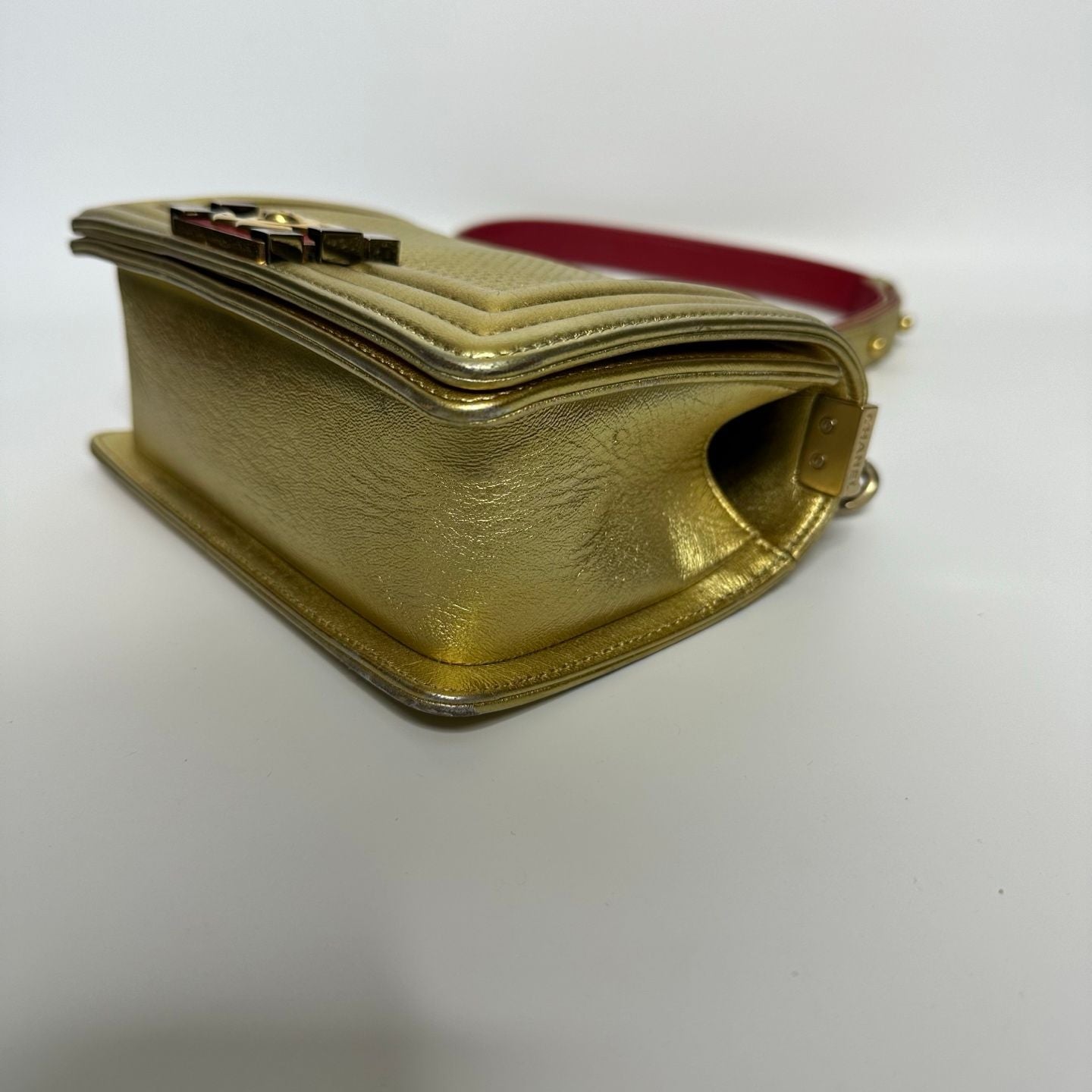 Preloved Chanel Leboy bag gold color - NG102619