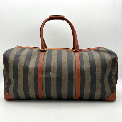 Pre-owned Fendi | Bags | Authentic Fendi Brown Stripes Pequin Travel Bag WD603623