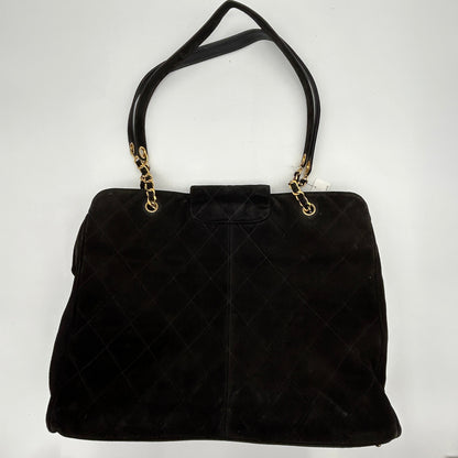 Preloved Chanel Supermodel XL Suede YVEAE424