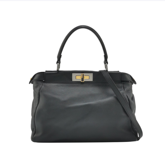 Preloved Fendi Peekaboo Medium Bag Black 250215781064350
