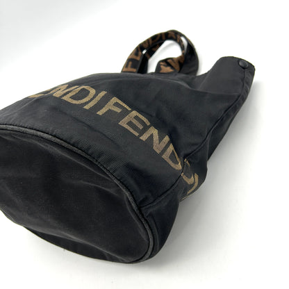 Pre-owned FENDI FF Canvas Bucket Bag Black fe4411bd