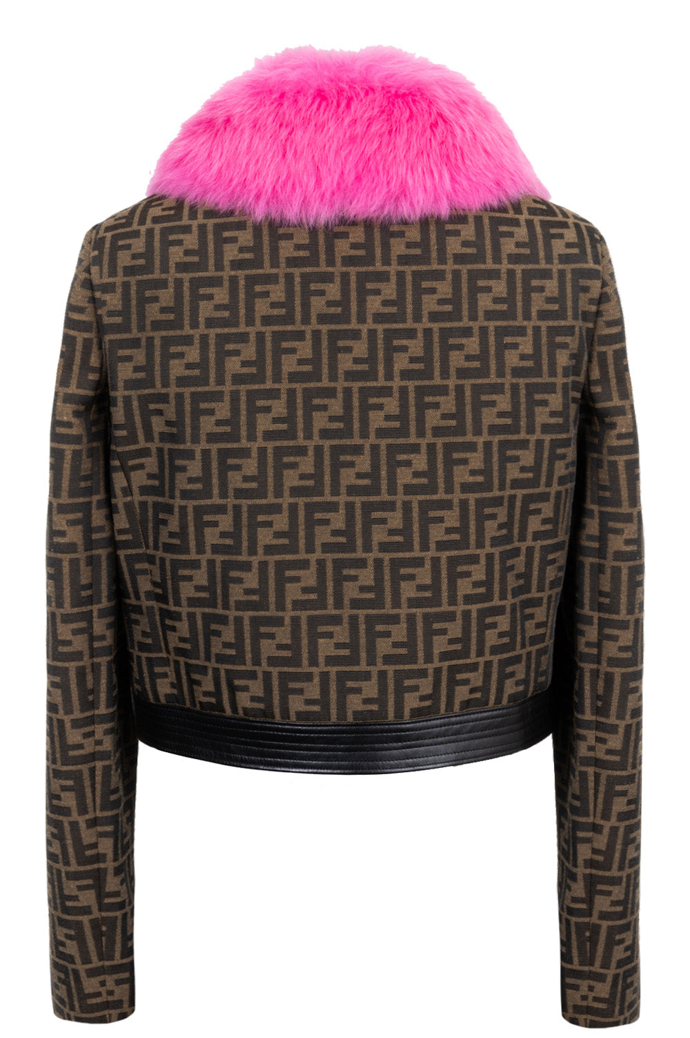FENDIxVERSACE Fur Collar Jacket Zucca Pink