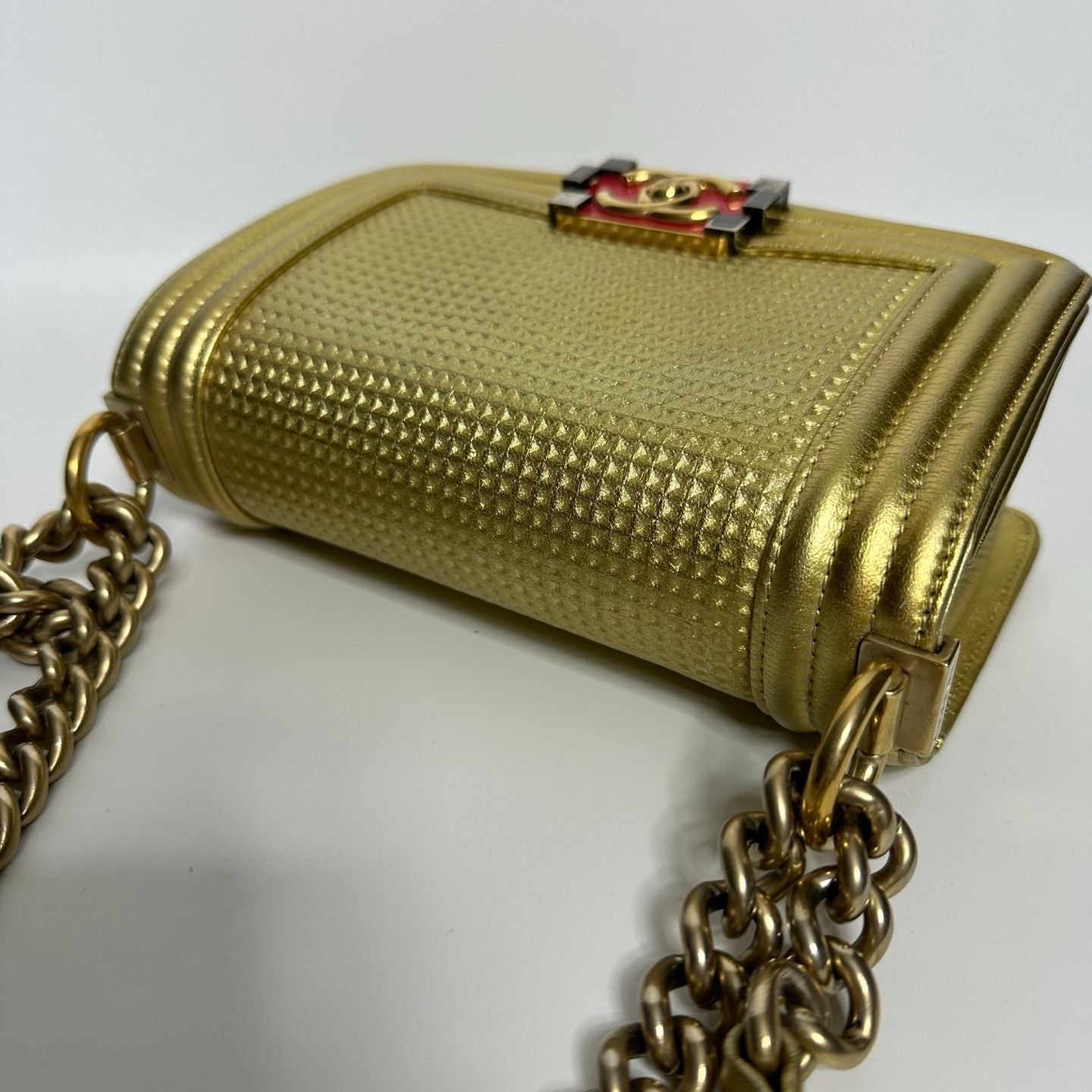 Preloved Chanel Leboy bag gold color - NG102619