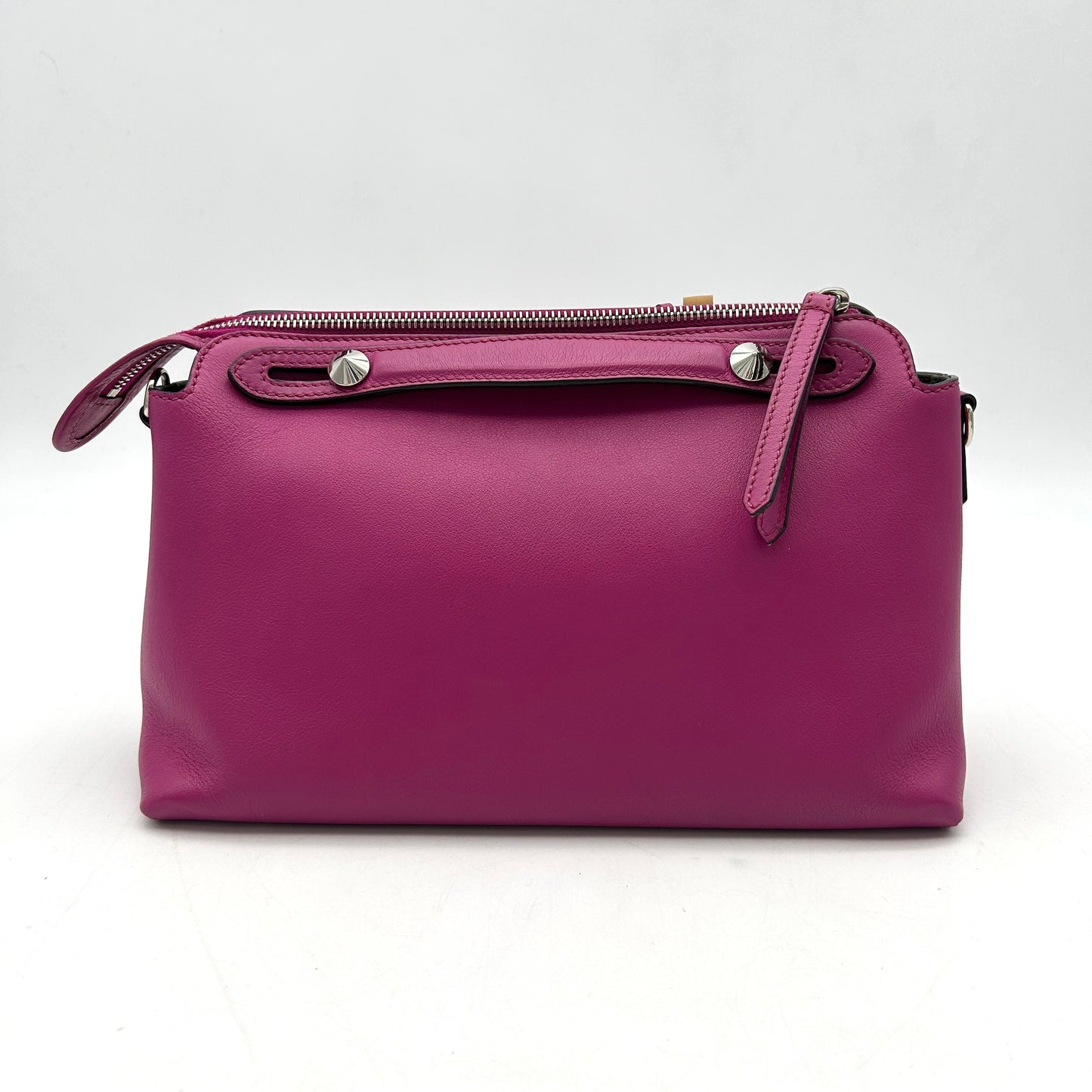 Pre-owned FENDI Vitello Dolce Medium By The Way Boston Bag Magenta CN2304200005