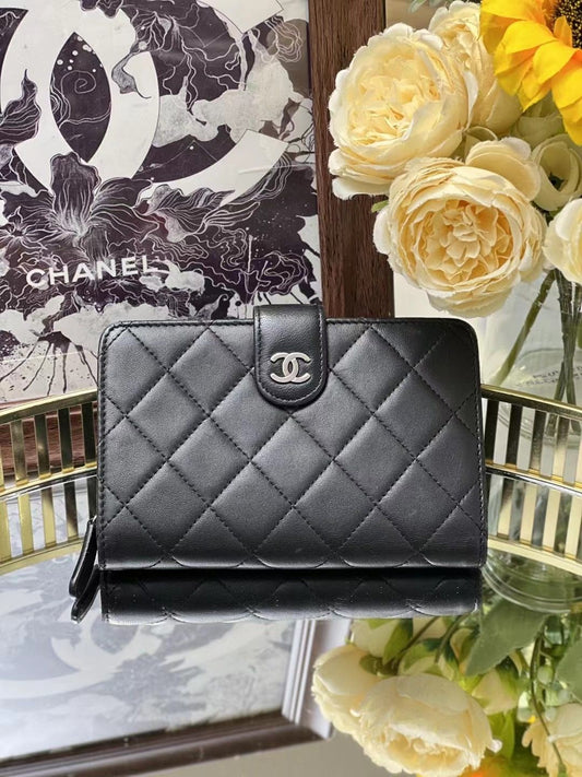 Preloved Chanel Wallet 15x10cm Black 4193