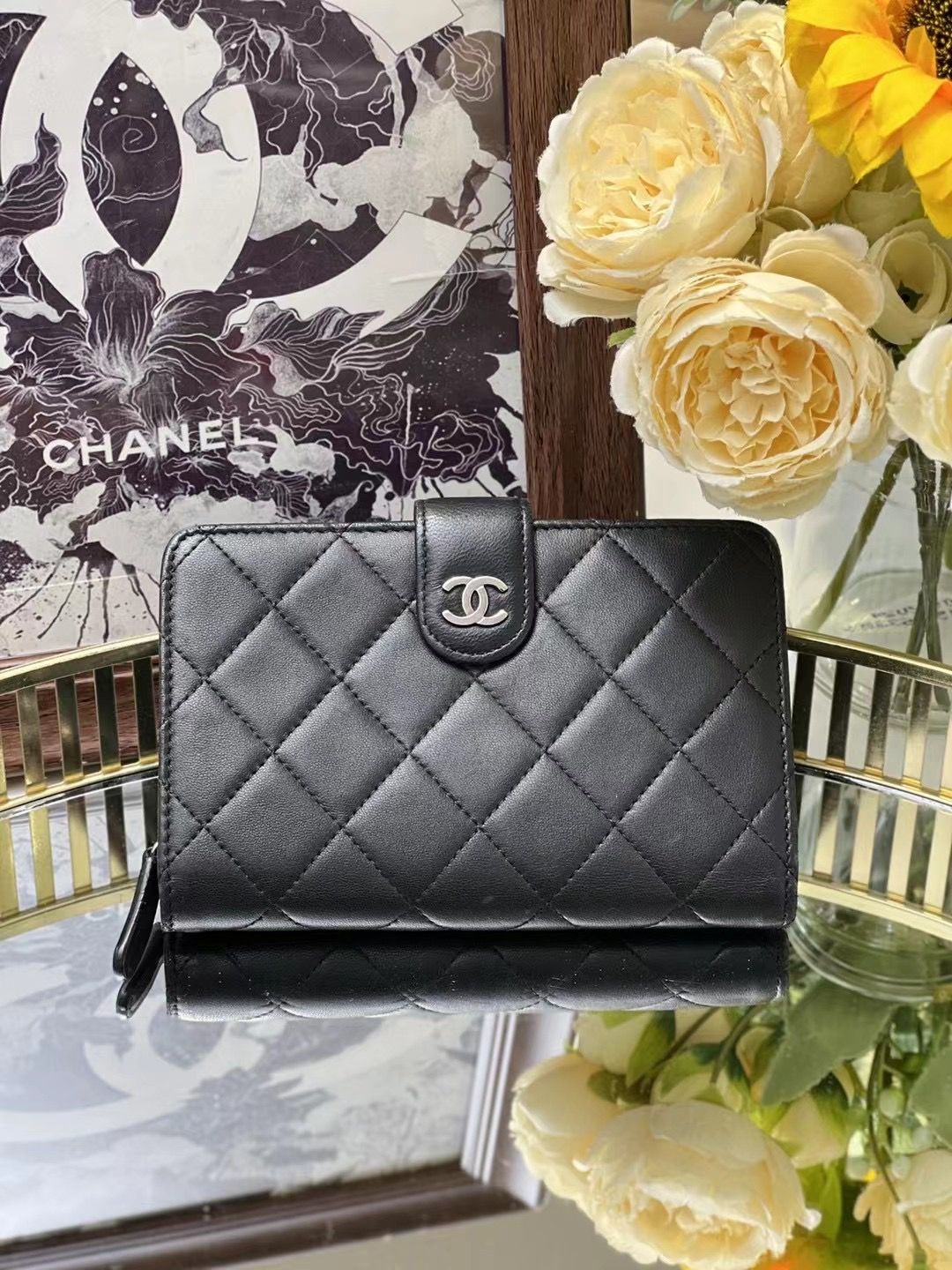 Preloved Chanel Wallet 15x10cm Black 4193