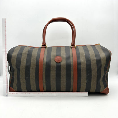 Pre-owned Fendi | Bags | Authentic Fendi Brown Stripes Pequin Travel Bag WD603623