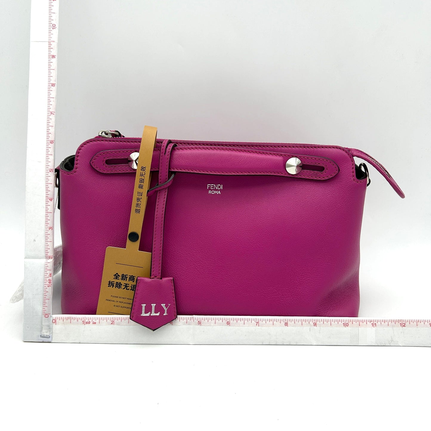 Pre-owned FENDI Vitello Dolce Medium By The Way Boston Bag Magenta CN2304200005