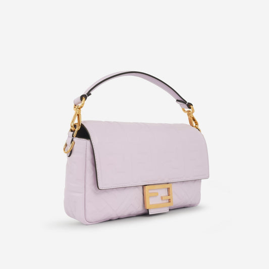 Fendi - Medium Baguette - Lilac Zucca Nappa GHW -