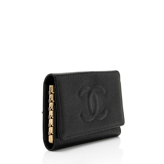 Chanel Caviar Leather Timeless CC 6 Key Holder (SHF-Fyokbl)