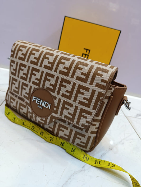 High-Quality Fendi Stylish Bag with Long Strap (brown)