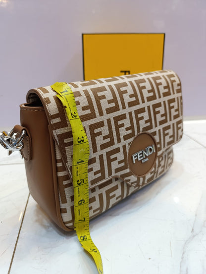High-Quality Fendi Stylish Bag with Long Strap (brown)