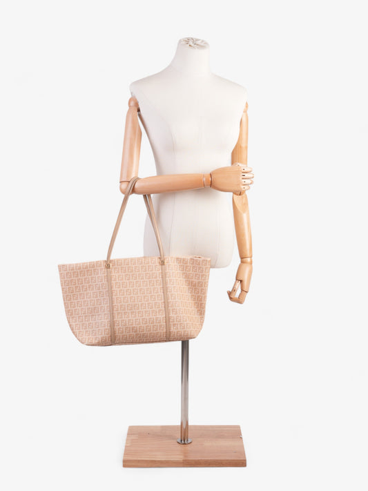 Fendi Zucchino Tote Peach Canvas