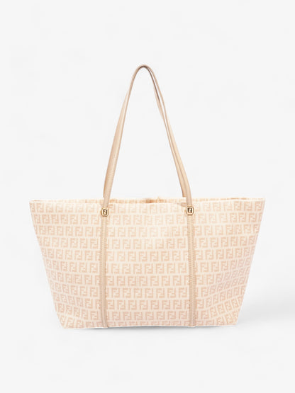 Fendi Zucchino Tote Peach Canvas