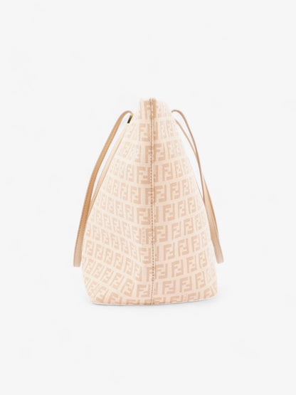 Fendi Zucchino Tote Peach Canvas