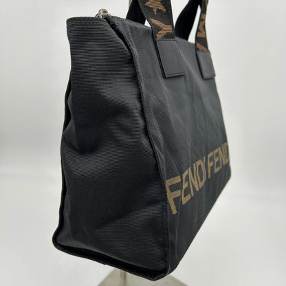 Preloved Fendi Logo Nylon Mini Totebag Black YVEAE741