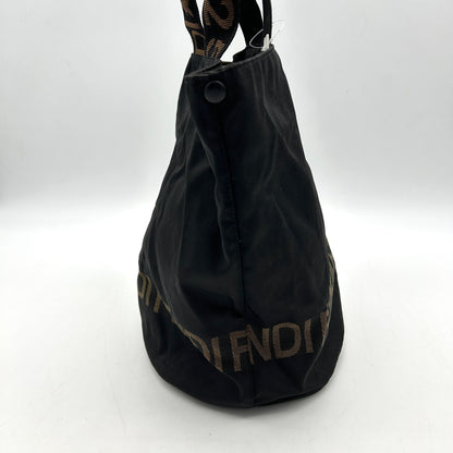 Pre-owned FENDI FF Canvas Bucket Bag Black fe4411bd