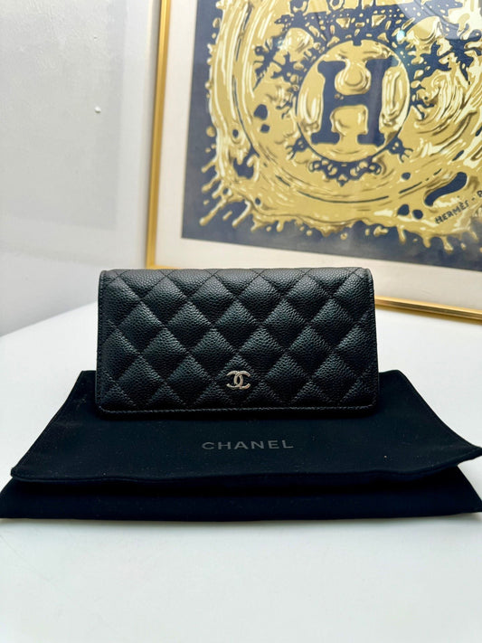 Preloved chanel wallet black 109960