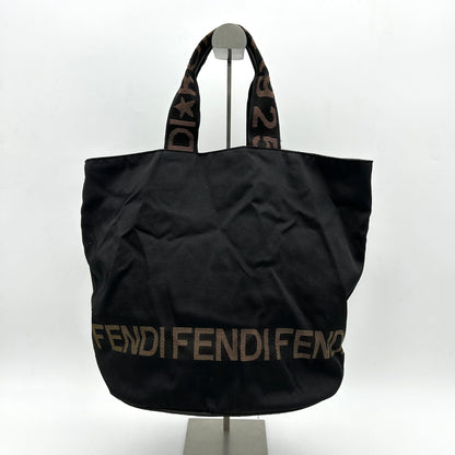 Pre-owned FENDI FF Canvas Bucket Bag Black fe4411bd