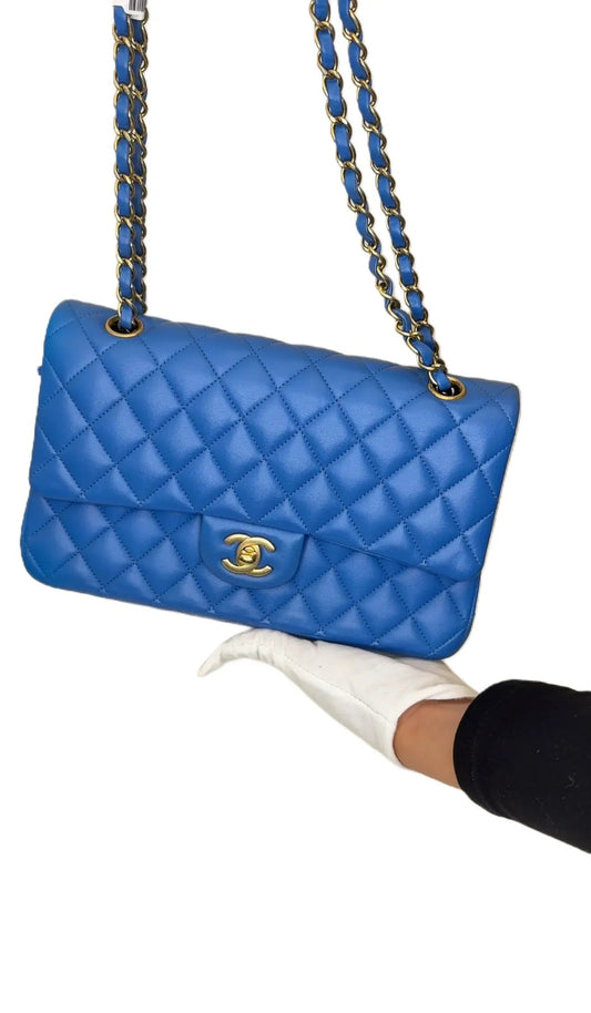 Chanel - Timeless/Classique Handbag - Leather Blue Plain - Women  AS-69