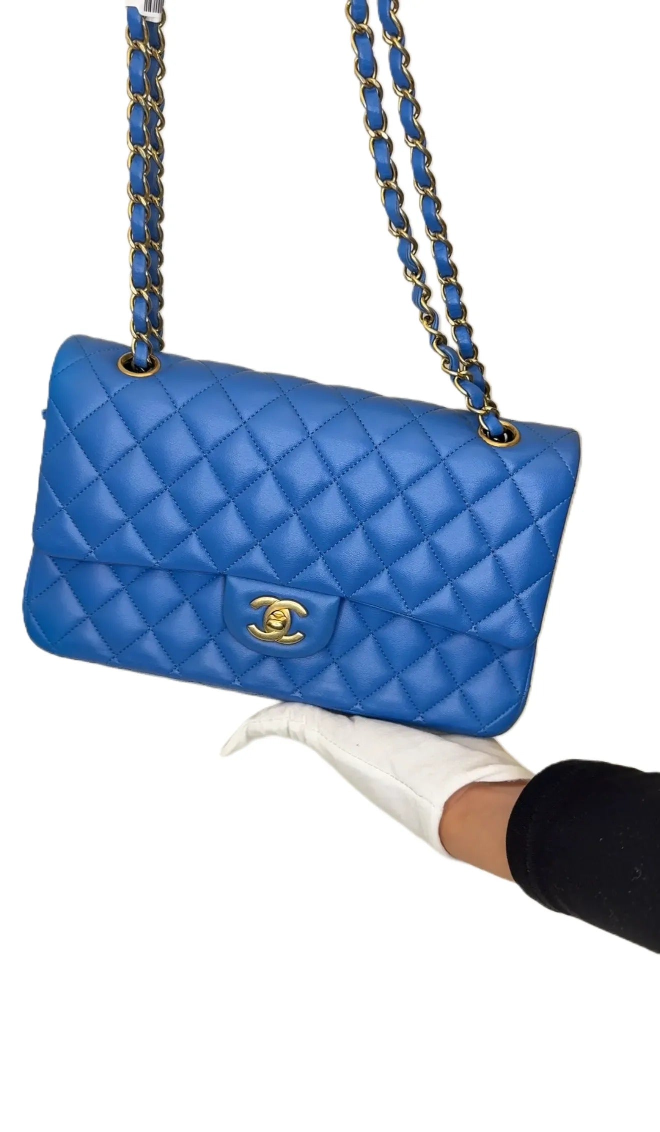 Chanel - Timeless/Classique Handbag - Leather Blue Plain - Women  AS-69