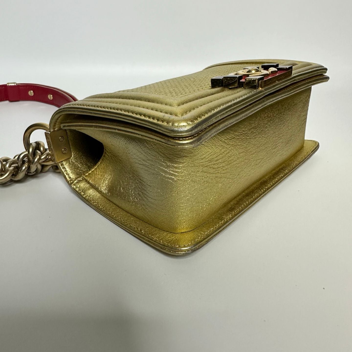Preloved Chanel Leboy bag gold color - NG102619