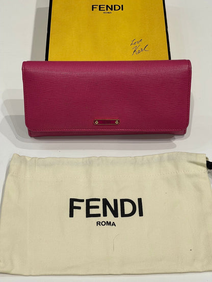 Fendi - Portefeuille compagnon rose fuchsia