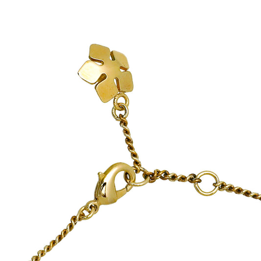Fendi 2 Tone Finish Flower Pendant Long Necklace