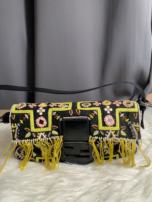 Fendi Baguette Fringe Bag, Multicolor, Shoulder Bag