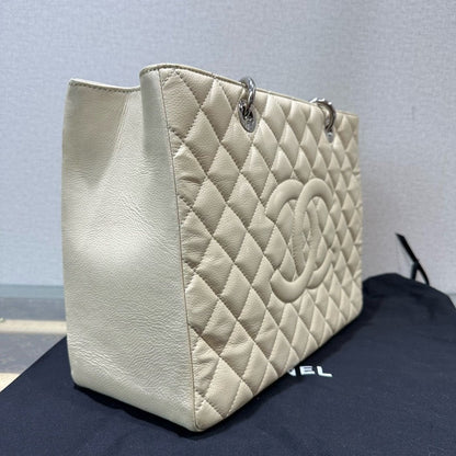 Chanel Beige GST Quilted Leather Tote Bag 33x24x13cm