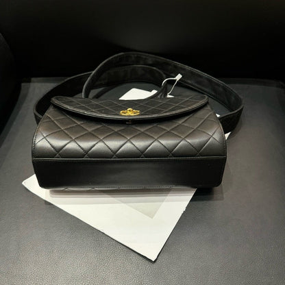 Chanel Black Quilted Leather Crossbody Bag 23x14x8cm