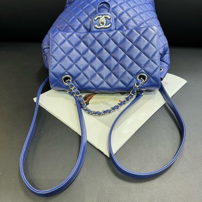 Chanel Blue Quilted Leather Backpack 27x30.5x15cm G8365