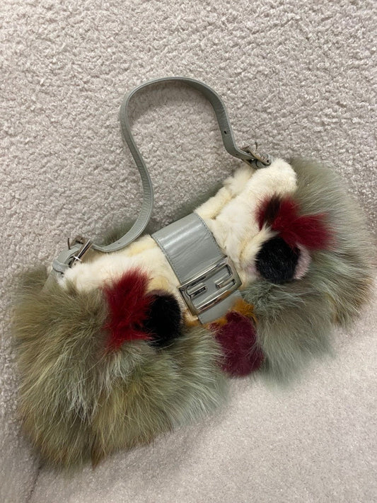 Fendi Baguette Multicolor Fur Handbag